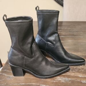 Black Leather Ankle Boots